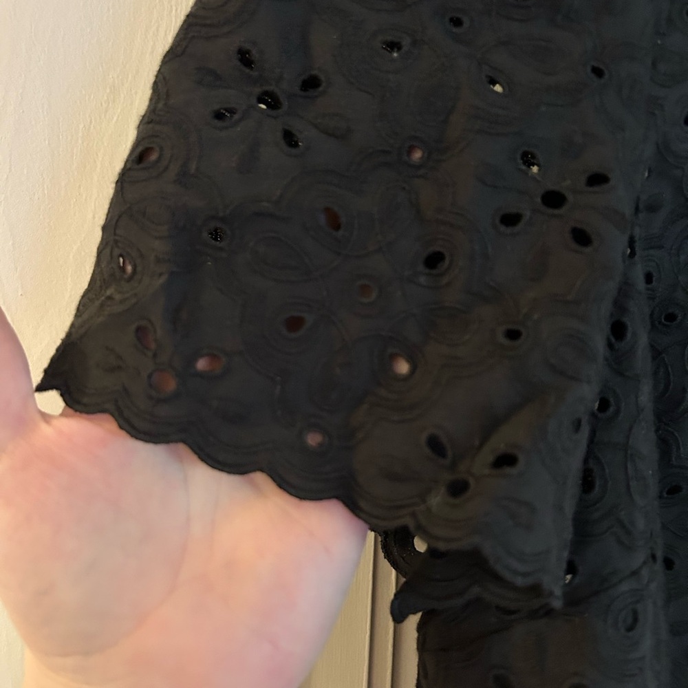 Sezane Annabelle Black Eyelet Blouse - Size 46/XL - Picture 6 of 9